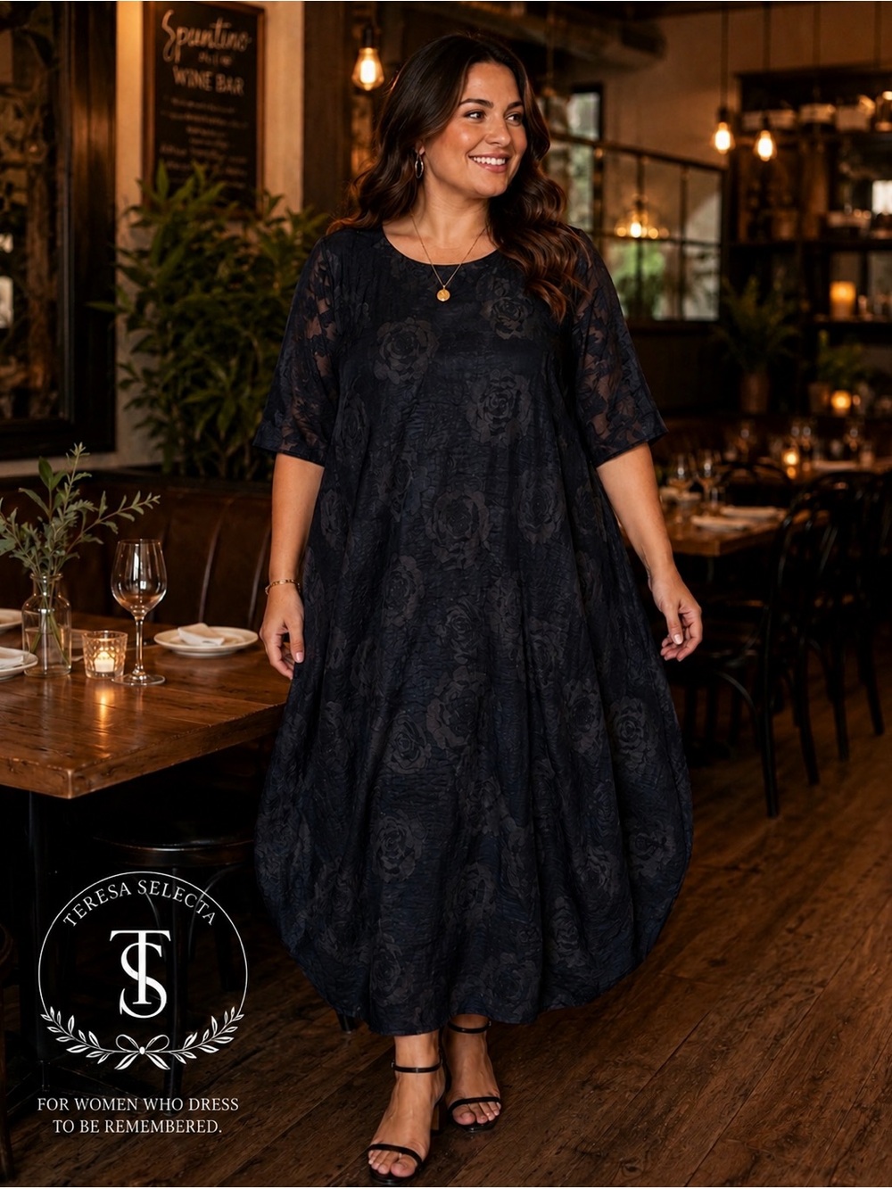 NWT Yipinyichu Floral Textured Bubble Hem Dress – Black – XXL – New With Tags